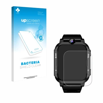 Vorderseite einer Produktverpackung mit dem Markenlogo upscreen. Daneben ist das Gerät Blackview Z20 Kids Smartwatch mit dem z