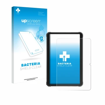 Vorderseite einer Produktverpackung mit dem Markenlogo upscreen. Daneben ist das Gerät Hotwav R8 mit dem zugehörigen Displaysc