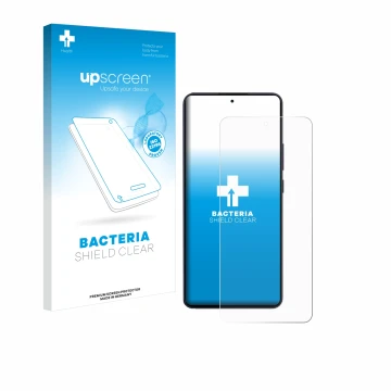 Vorderseite einer Produktverpackung mit dem Markenlogo upscreen. Daneben ist das Gerät Oppo Reno 13 F mit dem zugehörigen Disp
