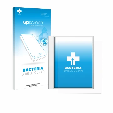 Vorderseite einer Produktverpackung mit dem Markenlogo upscreen. Daneben ist das Gerät Boox Note Max mit dem zugehörigen Displ