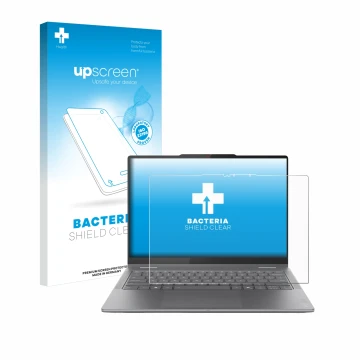 Vorderseite einer Produktverpackung mit dem Markenlogo upscreen. Daneben ist das Gerät Lenovo Yoga 7i 2-in-1 Gen 10 14