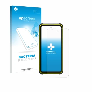 Vorderseite einer Produktverpackung mit dem Markenlogo upscreen. Daneben ist das Gerät Ulefone Armor X31 Pro 5G mit dem zugehö