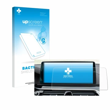 Vorderseite einer Produktverpackung mit dem Markenlogo upscreen. Daneben ist das Gerät BMW Facelift G31 (LCI) (2021) 12.3