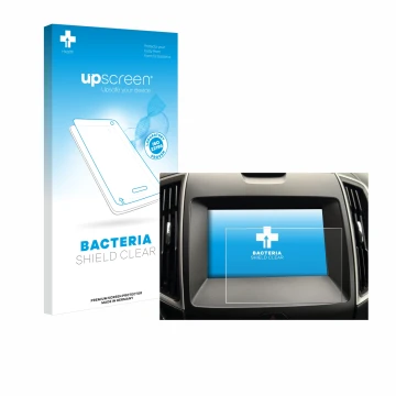 Vorderseite einer Produktverpackung mit dem Markenlogo upscreen. Daneben ist das Gerät Ford Galaxy Infotainment Sync 3 (2019) 