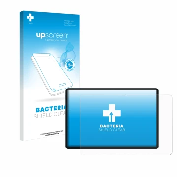 Vorderseite einer Produktverpackung mit dem Markenlogo upscreen. Daneben ist das Gerät Teclast P50 AI mit dem zugehörigen Disp