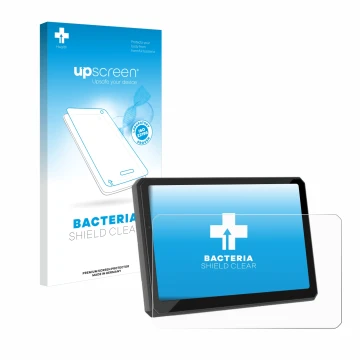 Vorderseite einer Produktverpackung mit dem Markenlogo upscreen. Daneben ist das Gerät Carpuride W712D 7