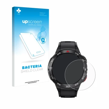 Vorderseite einer Produktverpackung mit dem Markenlogo upscreen. Daneben ist das Gerät Xiaomi Mibro GS Pro mit dem zugehörigen