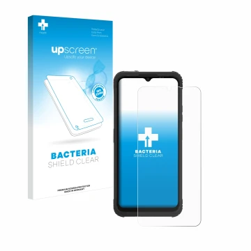 Vorderseite einer Produktverpackung mit dem Markenlogo upscreen. Daneben ist das Gerät AGM H Max mit dem zugehörigen Displaysc