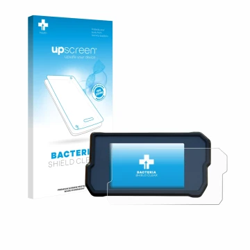 Vorderseite einer Produktverpackung mit dem Markenlogo upscreen. Daneben ist das Gerät KTM RC125 / RC390 2022+ mit dem zugehör