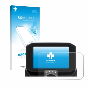 Vorderseite einer Produktverpackung mit dem Markenlogo upscreen. Daneben ist das Gerät Honda Hornet CB/NC 2025 mit dem zugehör