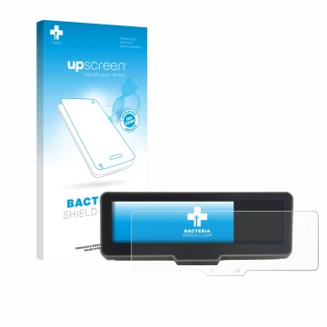 Vorderseite einer Produktverpackung mit dem Markenlogo upscreen. Daneben ist das Gerät KTM 990 Duke R 2025 mit dem zugehörigen