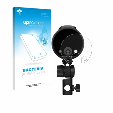 Vorderseite einer Produktverpackung mit dem Markenlogo upscreen. Daneben ist das Gerät Profoto A2 mit dem zugehörigen Displays