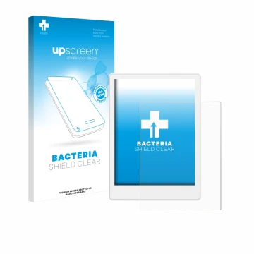 Vorderseite einer Produktverpackung mit dem Markenlogo upscreen. Daneben ist das Gerät Meebook M8 7.8