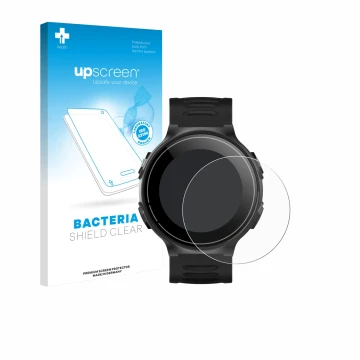 Vorderseite einer Produktverpackung mit dem Markenlogo upscreen. Daneben ist das Gerät Kiprun GPS 500 Coros mit dem zugehörige