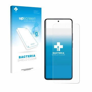 Vorderseite einer Produktverpackung mit dem Markenlogo upscreen. Daneben ist das Gerät realme 14T mit dem zugehörigen Displays