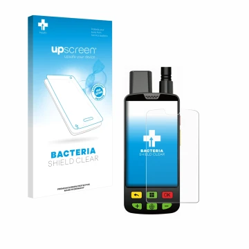 Vorderseite einer Produktverpackung mit dem Markenlogo upscreen. Daneben ist das Gerät Aduro Locit GPS mit dem zugehörigen Dis