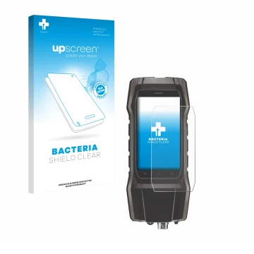 Vorderseite einer Produktverpackung mit dem Markenlogo upscreen. Daneben ist das Gerät Testo 300 mit dem zugehörigen Displaysc