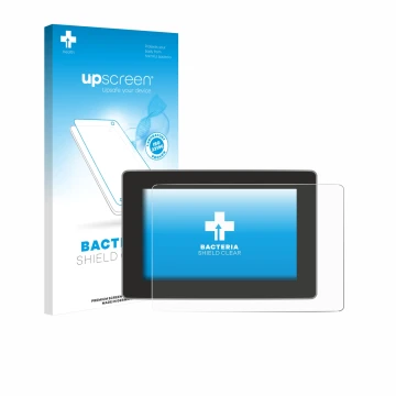 Vorderseite einer Produktverpackung mit dem Markenlogo upscreen. Daneben ist das Gerät Tesla Model Y Juniper 2025 mit dem zuge