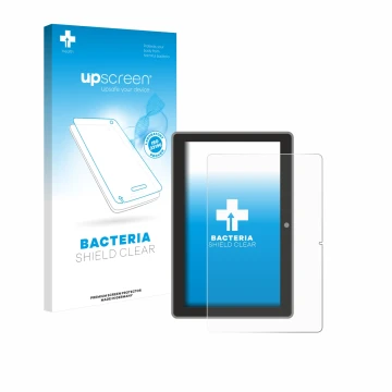 Vorderseite einer Produktverpackung mit dem Markenlogo upscreen. Daneben ist das Gerät Lenovo Tab TB311 XU mit dem zugehörigen