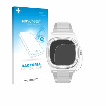 Vorderseite einer Produktverpackung mit dem Markenlogo upscreen. Daneben ist das Gerät Timex Reissue 1983 E mit dem zugehörige