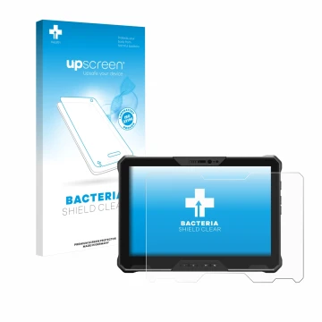 Vorderseite einer Produktverpackung mit dem Markenlogo upscreen. Daneben ist das Gerät Dell Latitude 7030 Rugged Extreme mit d