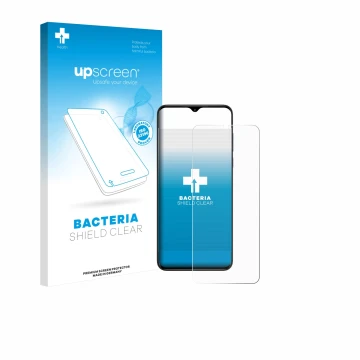 Vorderseite einer Produktverpackung mit dem Markenlogo upscreen. Daneben ist das Gerät ZTE Nubia Neo mit dem zugehörigen Displ