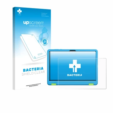 Vorderseite einer Produktverpackung mit dem Markenlogo upscreen. Daneben ist das Gerät Honor Pad X8a Kids Edition mit dem zuge