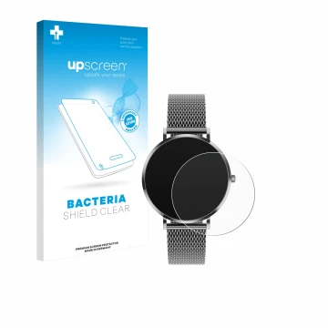 Vorderseite einer Produktverpackung mit dem Markenlogo upscreen. Daneben ist das Gerät Pireware Amory 5 mit dem zugehörigen Di