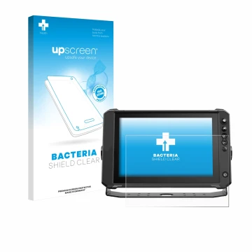 Vorderseite einer Produktverpackung mit dem Markenlogo upscreen. Daneben ist das Gerät Lowrance Elite FS 10 mit dem zugehörige