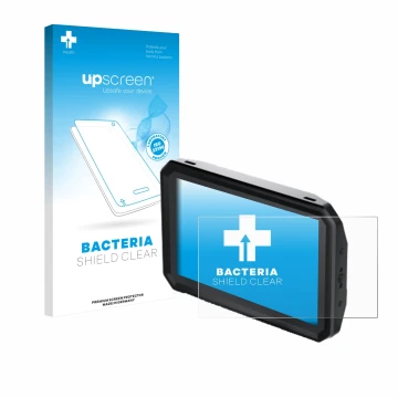 Vorderseite einer Produktverpackung mit dem Markenlogo upscreen. Daneben ist das Gerät Blackmagic Design Pyxis Monitor 5
