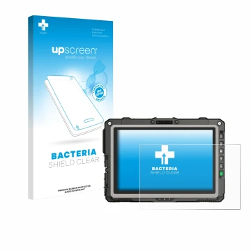 Vorderseite einer Produktverpackung mit dem Markenlogo upscreen. Daneben ist das Gerät Getac UX10 G3 mit dem zugehörigen Displ