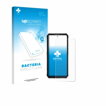 Vorderseite einer Produktverpackung mit dem Markenlogo upscreen. Daneben ist das Gerät Ulefone Armor 28 Pro mit dem zugehörige