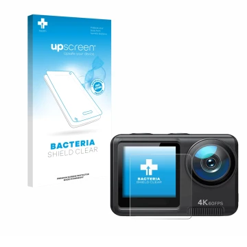 Vorderseite einer Produktverpackung mit dem Markenlogo upscreen. Daneben ist das Gerät Wolfang GA420 mit dem zugehörigen Displ