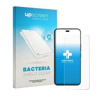 Vorderseite einer Produktverpackung mit dem Markenlogo upscreen. Daneben ist das Gerät Honor 400 Pro mit dem zugehörigen Displ