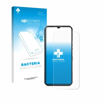 Vorderseite einer Produktverpackung mit dem Markenlogo upscreen. Daneben ist das Gerät Oukitel WP55 Pro mit dem zugehörigen Di