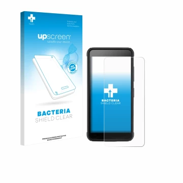 Vorderseite einer Produktverpackung mit dem Markenlogo upscreen. Daneben ist das Gerät SkyCaddie Pro 4X mit dem zugehörigen Di