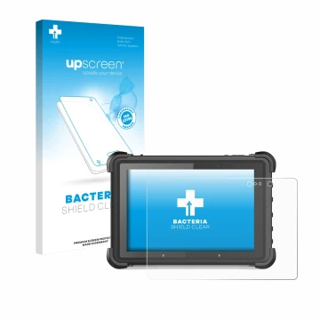 Vorderseite einer Produktverpackung mit dem Markenlogo upscreen. Daneben ist das Gerät MSI ND52 mit dem zugehörigen Displaysch