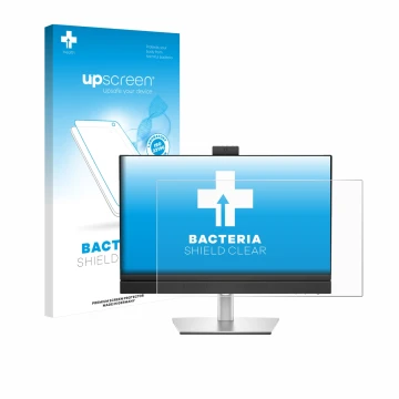 Vorderseite einer Produktverpackung mit dem Markenlogo upscreen. Daneben ist das Gerät Dell Pro 24 All-in-One PC mit dem zugeh