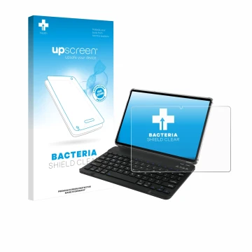 Vorderseite einer Produktverpackung mit dem Markenlogo upscreen. Daneben ist das Gerät Tabwee T90 mit dem zugehörigen Displays