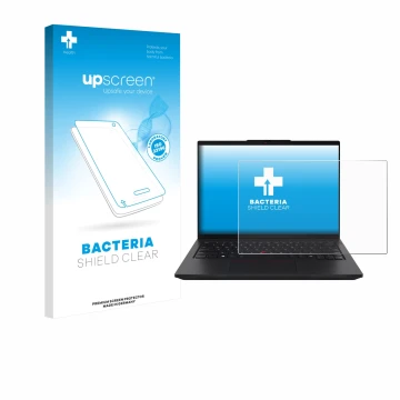 Vorderseite einer Produktverpackung mit dem Markenlogo upscreen. Daneben ist das Gerät Lenovo ThinkPad L14 Gen 6 mit dem zugeh