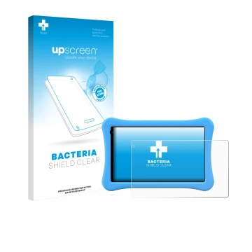 Vorderseite einer Produktverpackung mit dem Markenlogo upscreen. Daneben ist das Gerät Awow funtab 1001 10.1