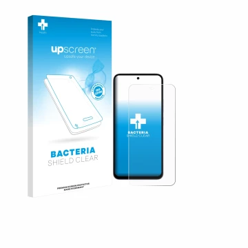 Vorderseite einer Produktverpackung mit dem Markenlogo upscreen. Daneben ist das Gerät Xiaomi Redmi 15 4G mit dem zugehörigen 