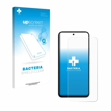 Vorderseite einer Produktverpackung mit dem Markenlogo upscreen. Daneben ist das Gerät Xiaomi Redmi 15 mit dem zugehörigen Dis