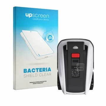 Vorderseite einer Produktverpackung mit dem Markenlogo upscreen. Daneben ist das Gerät Ecovacs Goat O800 RTK mit dem zugehörig
