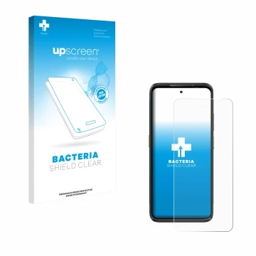 Vorderseite einer Produktverpackung mit dem Markenlogo upscreen. Daneben ist das Gerät Ulefone Armor 23 Ultra mit dem zugehöri