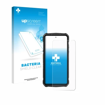 Vorderseite einer Produktverpackung mit dem Markenlogo upscreen. Daneben ist das Gerät Ulefone Armor 29 Ultra mit dem zugehöri