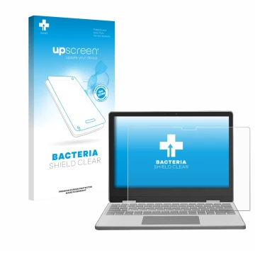 Vorderseite einer Produktverpackung mit dem Markenlogo upscreen. Daneben ist das Gerät Framework Laptop 12 mit dem zugehörigen