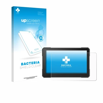 Vorderseite einer Produktverpackung mit dem Markenlogo upscreen. Daneben ist das Gerät Interphone Sync 70 Essential mit dem zu