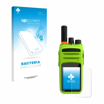 Vorderseite einer Produktverpackung mit dem Markenlogo upscreen. Daneben ist das Gerät Talkpod N58 Plus mit dem zugehörigen Di