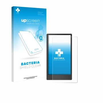 Vorderseite einer Produktverpackung mit dem Markenlogo upscreen. Daneben ist das Gerät reMarkable Paper Pro Move mit dem zugeh